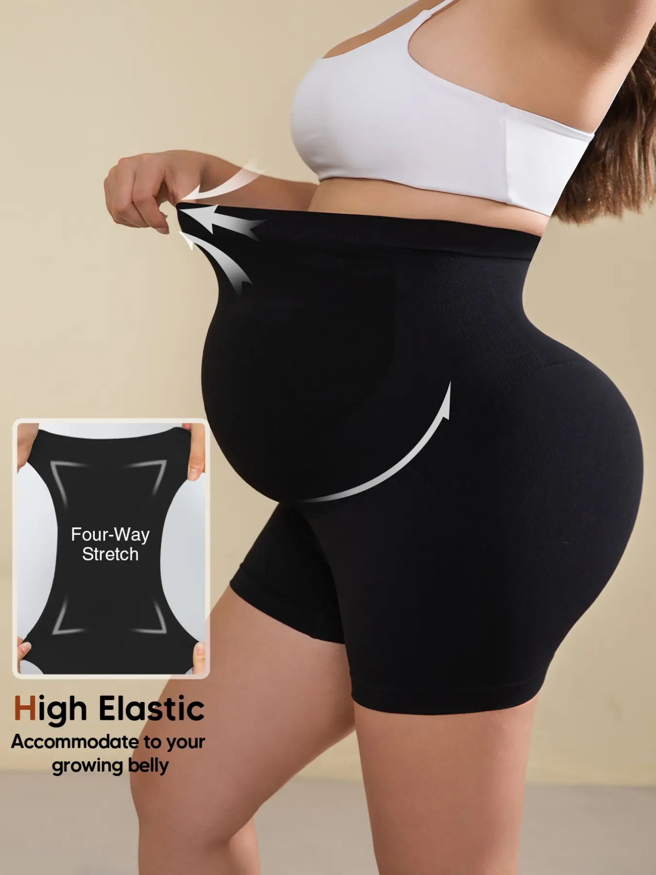 Maternity High Waist Support Shorts for Pregnant Women, Maternity Clothing, Pregnancy Clothes, Soft and Elastic Fabric, Comfortable and Casual for Everyday Wear