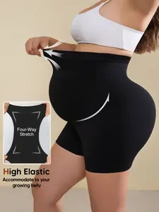 Maternity High Waist Support Shorts for Pregnant Women, Maternity Clothing, Soft and Elastic Fabric, Comfortable and Casual for Everyday Wear
