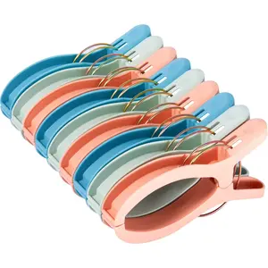 9 Pack Beach Towel Clips Beach Chairs 3 Colors  Size Towel Clamps Lounge Pool Chairs Plastic Clothes Pegs Hanging Clip Clamps Large for Home Cruise Vacation (9 Pack-3 Color)