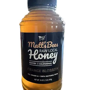 Matts Bees + California Orange blossom honey 16oz + Sweet + Citrus