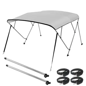 Seamander 4 Bow Bimini Tops Marine-grade 600D Polyester Canvas Adjustable Nylon Straps Stainless Steel Mounting Hardware Navy Pacific Blue Grey Black Teal Burgundy White Forest Green Beige