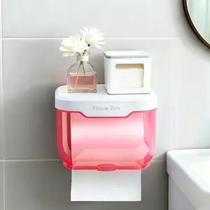 Creative Bathroom Toilet Paper Holder, No-Drill Roll Dispenser, Wall-Mounted Hand Towel Box, Tissue Dispenser, Space-Saving Storage Solution