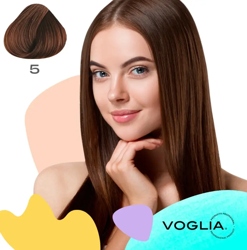 Voglia Permanent Hair Color Cream – #5 Light Brown
