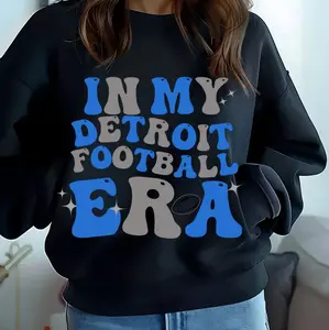 Hur&Co Women's Loose-Fitting Chic Pullover Sweatshirt - Lions Era D Lion's Crewneck, Casual Style, Regular Size Long Sleeves Womenswear Clothing Boho Comfortable Hoodie