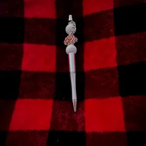 Beaded Pens with Festive Design and Silver Accents for Holiday Writing
