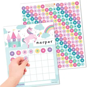Sticker Chart for Kids Behavior at Home & Classroom 25 Reward Incentive Charts with Gold Star Sticker Sheets Unicorn Incentive Charts for Classroom Must Haves