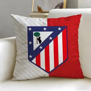 Team Atletico Madrid Cushion Cover INS Style Decor Pillow Exquisite Print Short Plush Living Room Bedroom Sofa Decor Elevate Home Texture Soft Comfortable Skin-Friendly Washable No Pilling Durable
