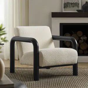 Sereno Boucle Accent Chair in Cream Black