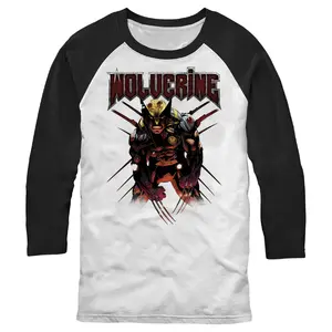 Men's Marvel X-Men Wolverine Scratch Baseball Tee