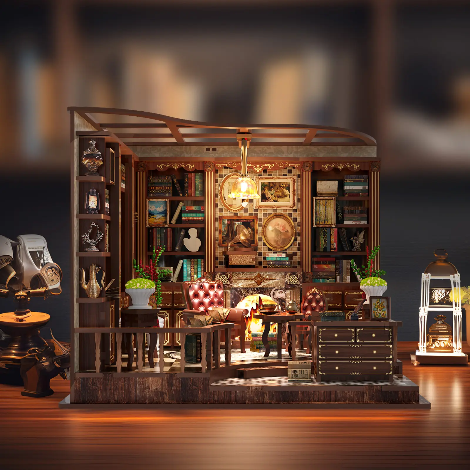 Left Bank Study 3D Puzzle Kit, DIY Book Nook Miniature Library Craft Set, Creative Arts & Crafts Building Toy for Kids & Adults