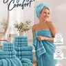 LANE LINEN 18-Piece Bathroom Towel Set - 6 Bath, 6 Hand, 6 Washcloths, 550 GSM Zero-Twist Cotton, Soft, Absorbent, Breathable, Quick-Dry, OEKO-TEX Certified - Family & Guest Bathroom, Housewarming & Holiday Gift