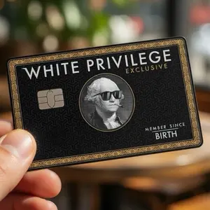 (2 Pack) Funny White Privilege Debit Card Skin High-Quality Vinyl Card Decal Credit Card Cover Scratch-Resistant Water-Resistant Everyday Accessories