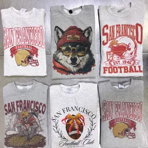 San Francisco Football Sweatshirt Vintage Football San Fran Graphic Tee Spirit Animal Sports Casual Shirt Unisex Crewneck Mens Top