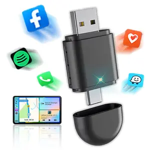 Wireless CarPlay Adapter/Android Auto Adapter , Smart Vehicle Electronics Upgrade, Wireless Smart Driving Experience,Supports Voice Control via Siri & Google android auto wireless adaptersistant,