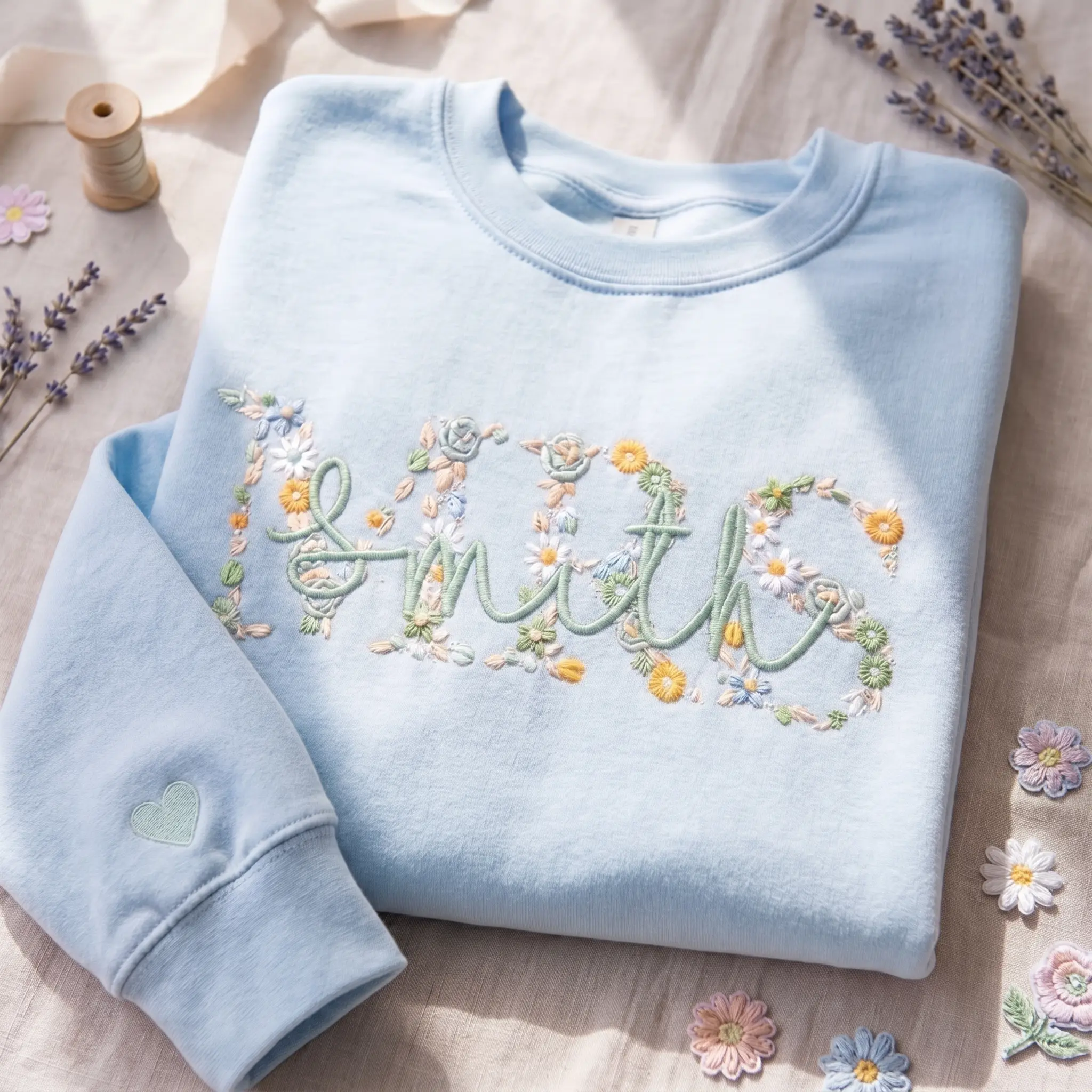 (Leave a note) Embroidered Mrs Floral Sweatshirt, New Last Name Sweatshirt, Newly Wed Crewnecks, Wedding Day, Engagement Gift, Honeymoon Outfit