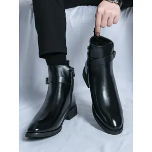 Men'sFashionableSideZipperBoots,ClassicBusinessStyleBootsforWorkOffice,FashionableShoesforParty,DailyClothingDecor,Footwear