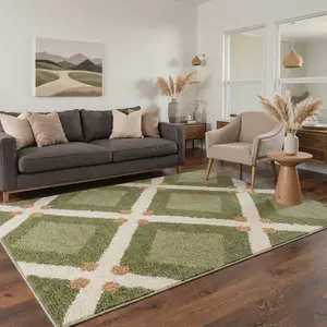 【Summervibes】GENIMO Rug – Machine Washable, Soft, Pet Friendly, Non-Slip Area Carpet, Floor Rug Perfect for Living Room, Bedroom, Kitchen, Hallway, Elegant Home Decor ,ARP1295-JADE