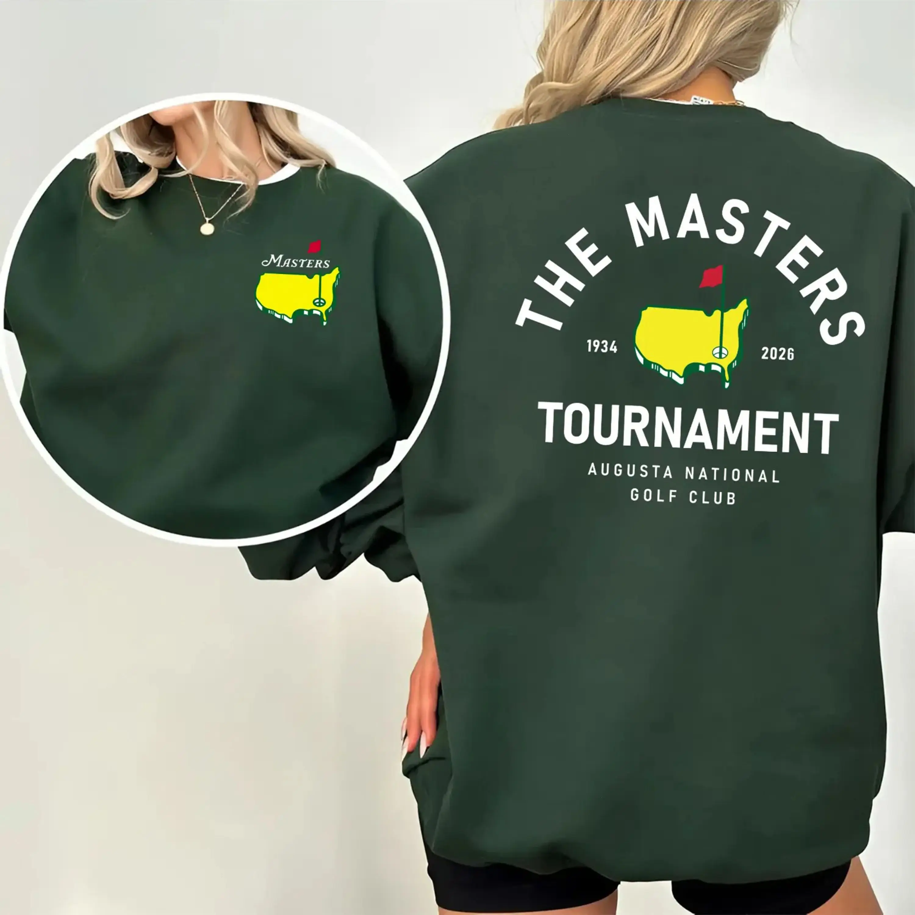 The Masters 2026 Tournament Sweatshirt, Golf Graphic Crewneck Tee, Augusta National Vintage Style, Womenswear Cotton Long Sleeve Streetwear, Meswear & Womenswear