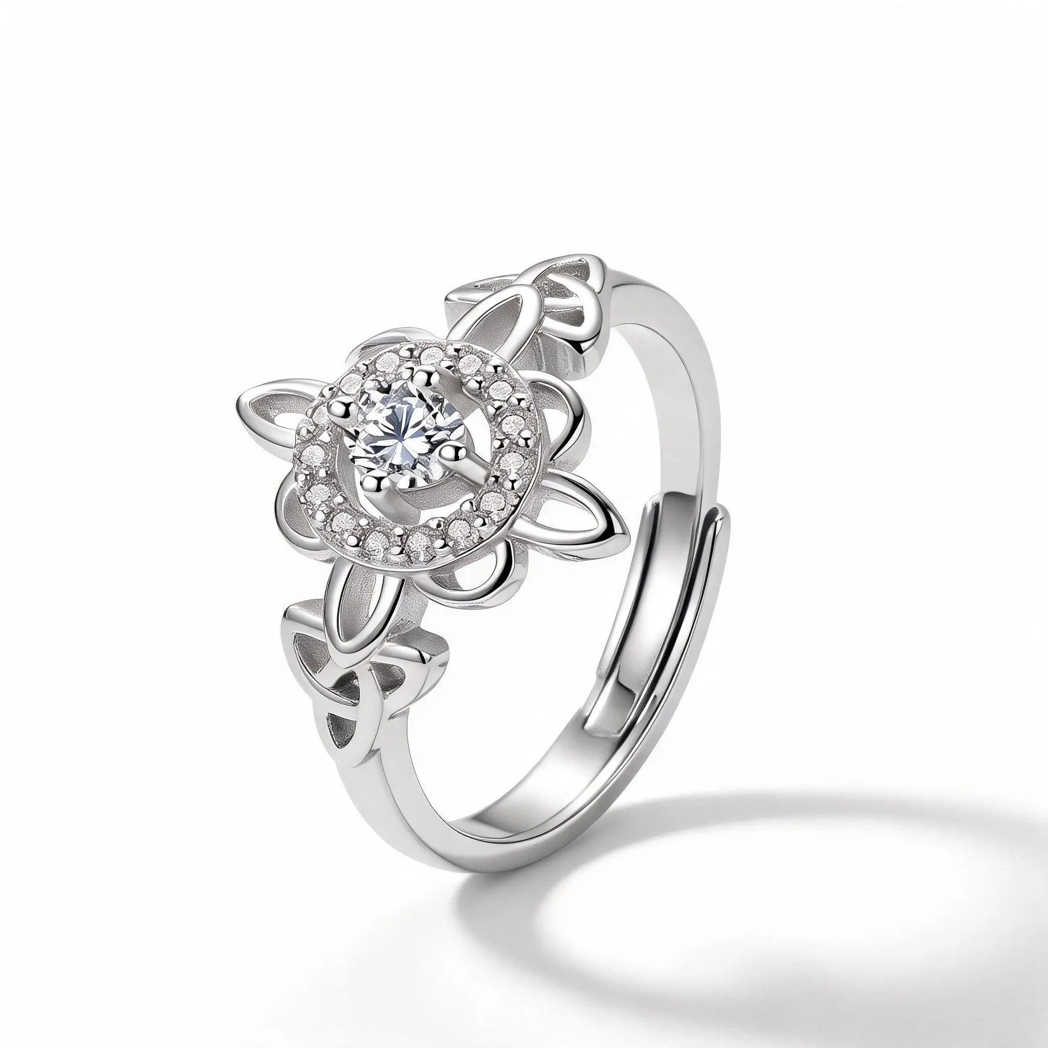Virelyn Witch's Knot Cubic Zirconia Ring, Hecate Celtic Knot Design Vintage Ring Fashion Jewelry Gift for Women