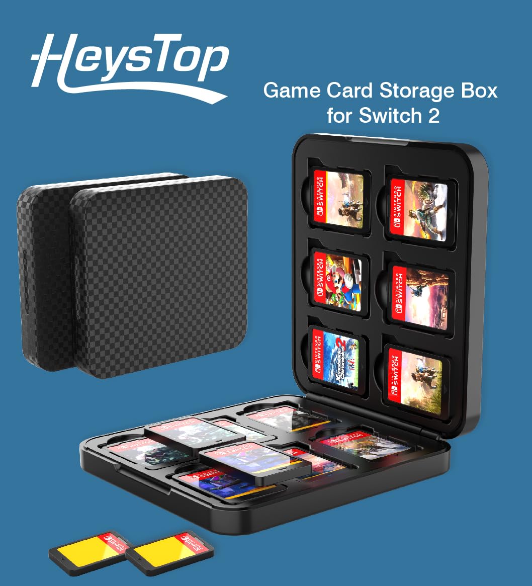 Game Card Case for Switch 2, 12 Games holder with Magnetic Closure-Customized Pattern Portable Storage Box for Switch 2 Accessory,Hard Shell, Silicone Lining