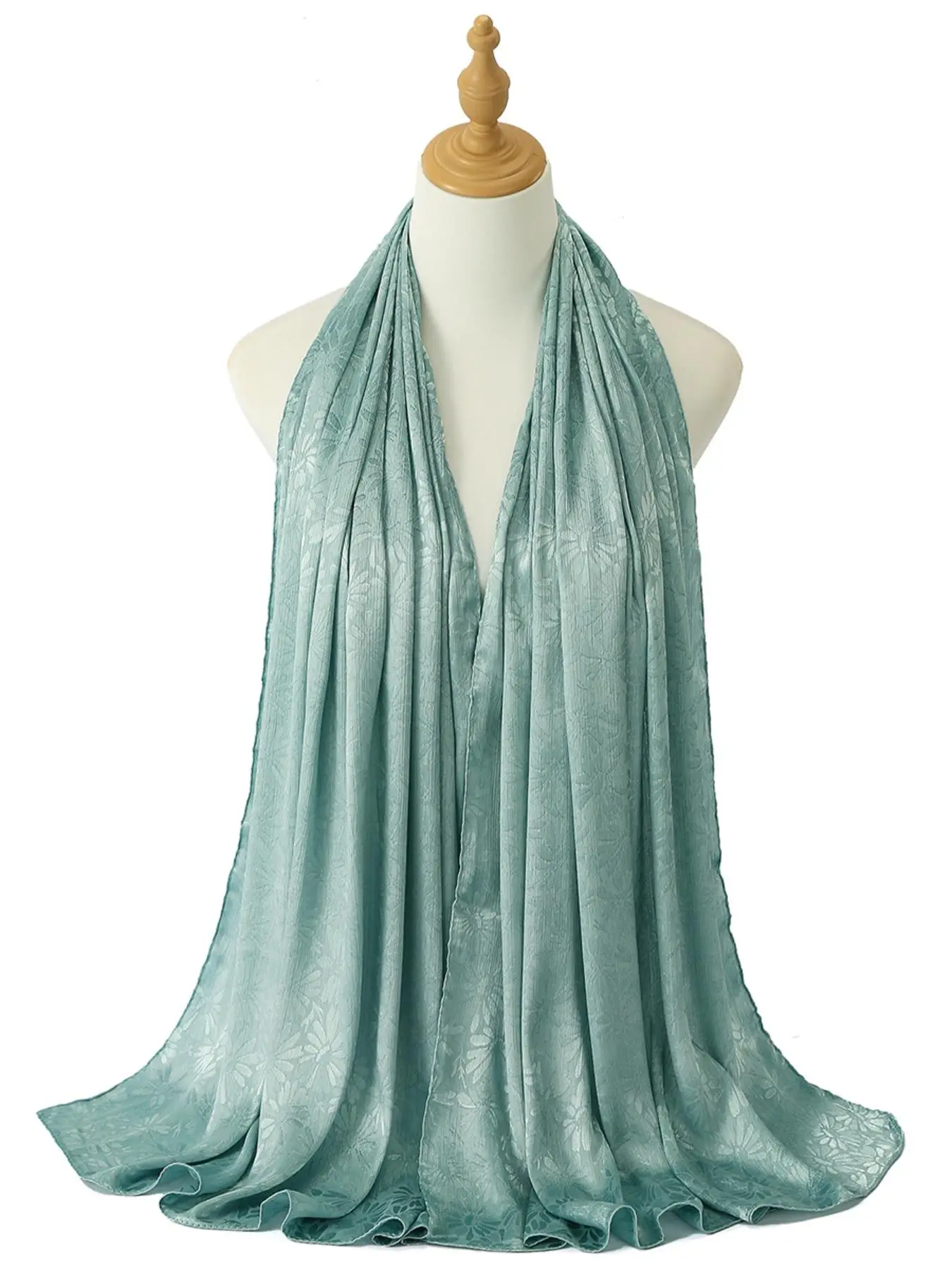 1PC Sunflower Pleated Scarf, Unisex Classic Solid Color Muslim Wrap for All Seasons, Breathable and Stylish Daily Use