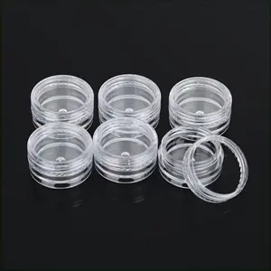 6/50pcs Transparent Plastic Sample Bottles, Cream Bottles Mini Cosmetic Container Jars, Suitable for Nail Art Ornaments Powder Storage and Lip Balm Dispensing, Multipurpose Storage