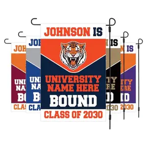 Personalized College Bound Garden Flag, Double Sided Future Graduate Custom Decor, University Bound Yard Sign, Class of 2026 Graduation Flag BWU