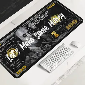 Let'S Make Some Money Large-Sized Gaming Mouse Pad, Money-Themed Desktop Protection Pad, Anti-Slip Rubber Lock Edge High-Definition Printing, Suitable For Computers, Laptops, Offices, Homes, Schools, As A Gift For Family And Friends