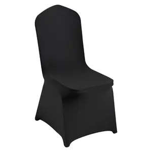 VEVOR 30PCS Black Stretch Spandex Folding Chair Covers, Universal Fitted Removable Washable Dining Chair Protector, Elastic Furniture Cover for Wedding, Banquet