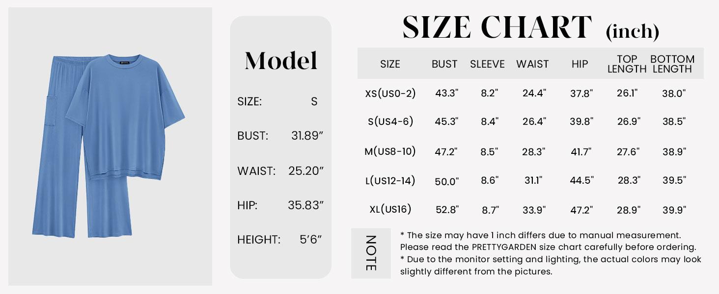 PrettyGarden Women's 2-Piece Outfits Short Sleeve Pullover Tops Split Hem Wide Leg Pants Lounge Sets, Comfy Pjs, Soft Suits-Womenswear Loungewear Nightwear