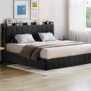 Bed Frame with Lift Up Storage Upholstered Velvet Bed with Storage Headboard Metal Platform Bed Button Tufted Headboard No Box Spring Needed Solid Wooden Slats