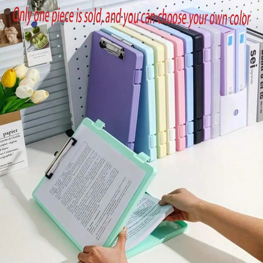 High-Quality Plastic A4 File Management Box, Document Organizer, Files Organizer, Secure Seal, Multi-Purpose Storage, Office Home School Use, Durable Rectangular Design, Light Colors, Office Supplies, Office Accessories