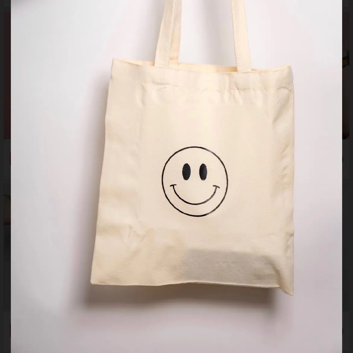 Smiley face tote bag