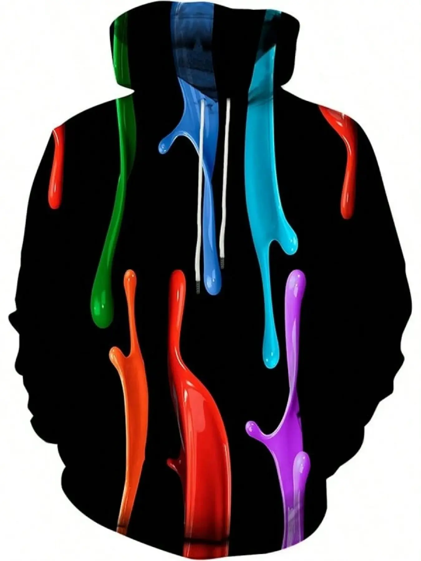 Colorful Watercolor Ink 3D Printed Hoodie, Men's Graffiti Graphic Hoodie, Harajuku Style Sports Hoodie, Y2K Style Jacket, Men's Top