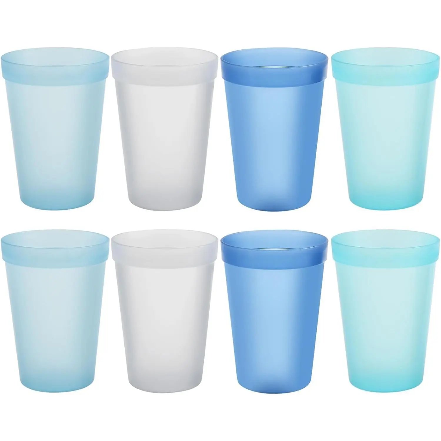 8-Pack Small 8.5oz Plastic Cups,   Juice Cups, Microwave & Dishwasher Safe, Translucent Assorted Colors, Stackable for , Breakfast, Party & Daily Use
