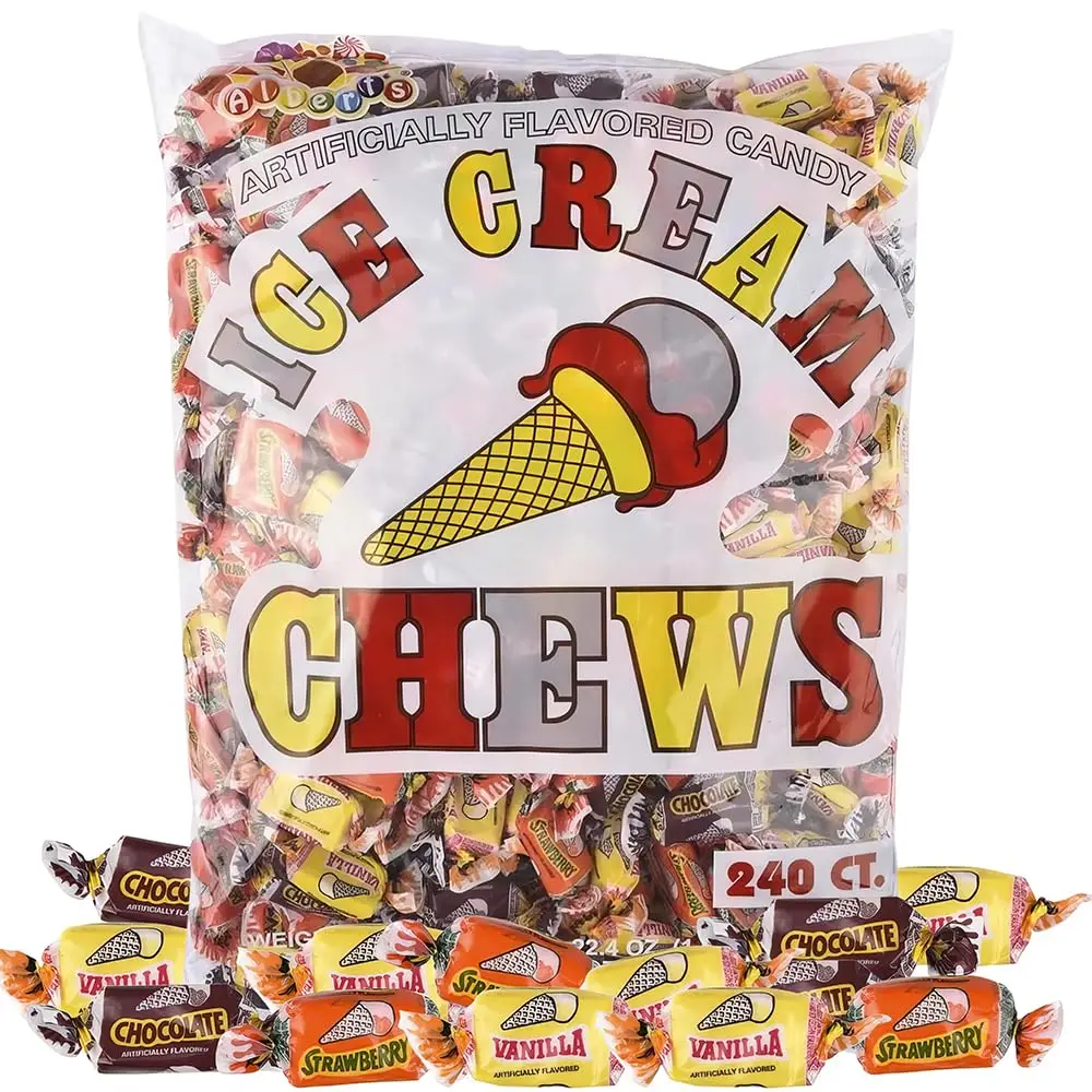 Albert's Candy Chews - 240-Count Bag of Individually Wrapped Ice Cream Flavored Chews with Firm Texture & 1.5 lb Bag Size
