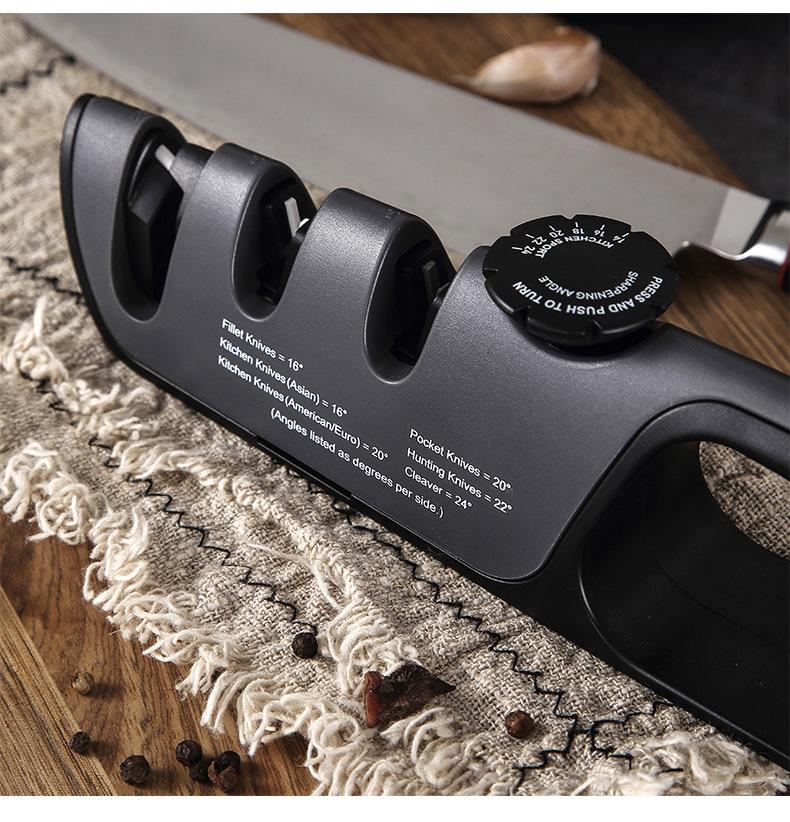 Adjustable Kitchen Knife Sharpener, Manual Tungsten Steel Sharpener, Fast Household Knife Sharpening Tool