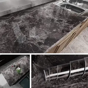 Dark Marble Wallpaper Peel and Stick for Countertops Counter Table Desk Covers Furniture Wrap 15.8"x78.8"