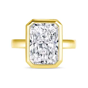 The Allison: 4CT Elongated Radiant Cut Diamond in 14K Gold
