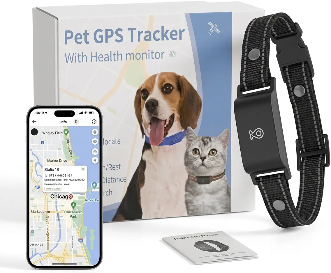 KOATLIFE GPS Dog Collar - Wireless Pet Safety Smart Tracker SIM INCLUDED- Real-Time Unlimited Range Location Tracking - Waterproof IP67 Durable Design - Secure Geo-Fencing & Activity Monitor for All Dog Breeds