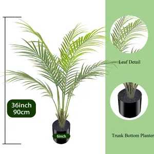 36-inch artificial palm trees, 2 pieces. Suitable for indoor and outdoor multi-scene use. With a neat and elegant shape, they are perfect for business displays and home decor, and serve as an ideal high-end housewarming gift.