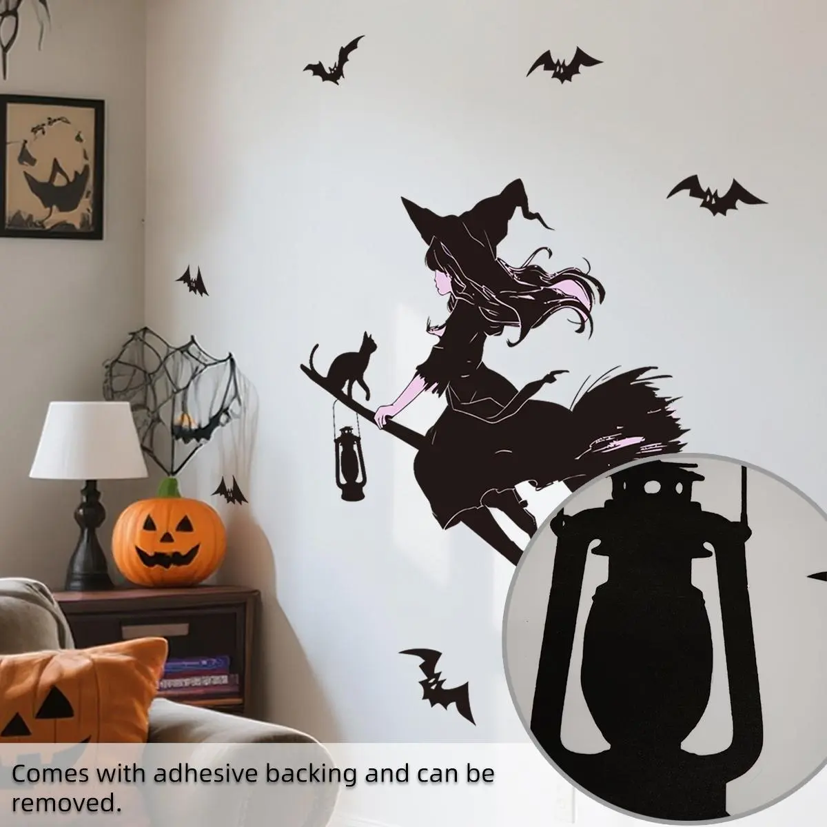 New Halloween Witch Silhouette Wall Sticker, Home Decor for Bedroom Living Room Corridor Entrance, Enhance Your Space with Festive Design