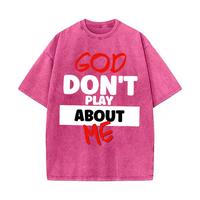 Washed Cotton Tee-Fuchsia