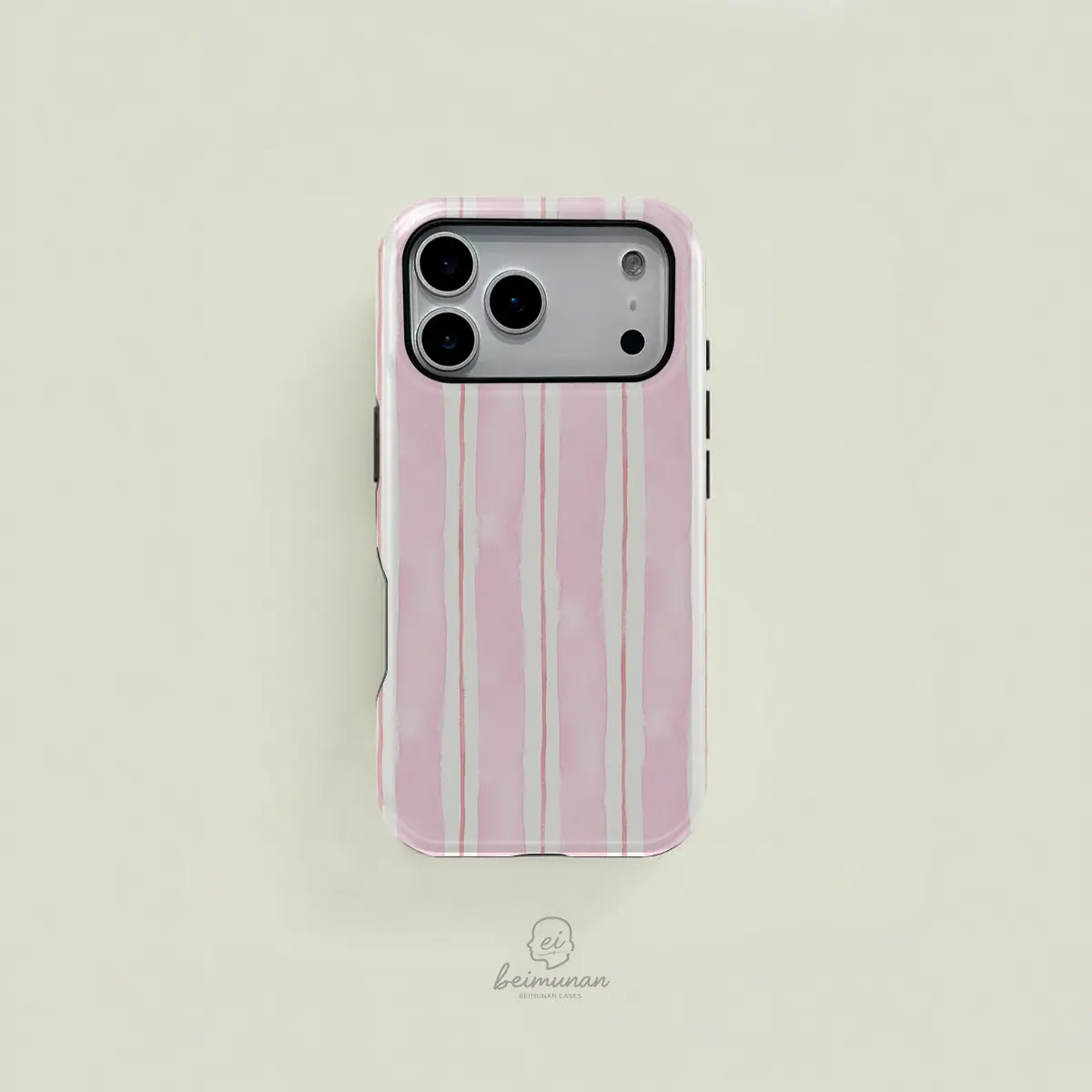 Striped Watercolor Print Phone Case Cover Protector, Durable Two-In-One Protection, Fits iPhone 17 16 15 14 13 12 Pro Max, Samsung Galaxy S25 S24 S23 S22 Ultra Series