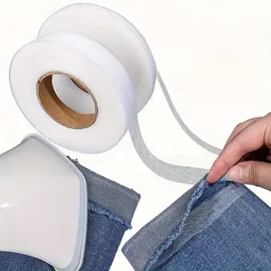 2 Rolls of Double-Sided Adhesive Non-Woven Fabric Hem Tape, Easy-To-Use DIY Jean Length Adjuster, Home Sewing Accessory, Invisible Tape