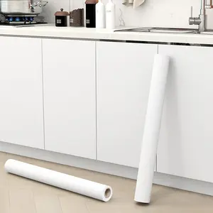Peel and Stick White Vinyl Wallpaper, Eco-Friendly Renter-Friendly Contact Paper for Countertop, Bedroom Wall Decor