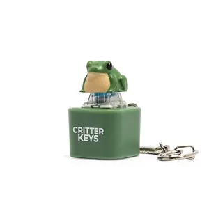 Critter Keys Croakey Fidget Keychain - Green Frog Design with Lights & Sounds for Stress Relief & Fun - USB-C Powered Portable Companion