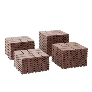 Plastic Interlocking Deck Tiles,44 Pack Patio Deck Tiles,12"x12" Square Waterproof Outdoor and Indoor Patio Decking Tiles