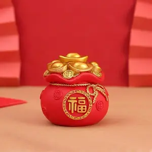 Lucky Money Bag Fortune Ingot Yuanbao Office Lucky Decoration Cake Decoration Car Accessories