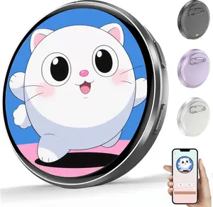 Pixel Digital Badge Pin - Electronic Smart E-Badge with Audio, Touch Screen HD Photo Display, Large Storage, Ideal for Backpacks (Anime Enthusiasts)